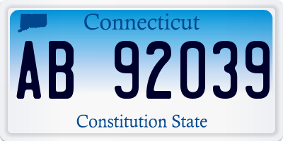 CT license plate AB92039