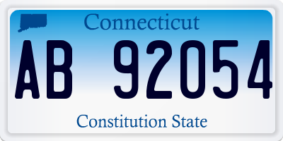 CT license plate AB92054