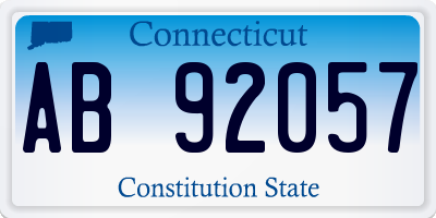 CT license plate AB92057