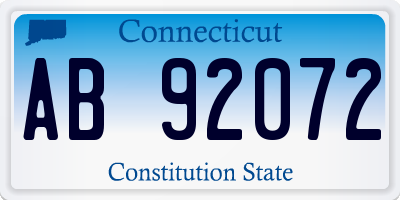 CT license plate AB92072