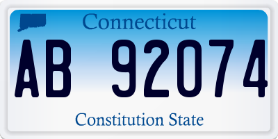 CT license plate AB92074