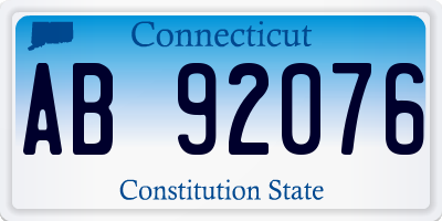 CT license plate AB92076