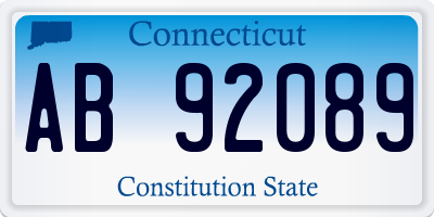 CT license plate AB92089