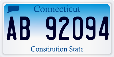 CT license plate AB92094