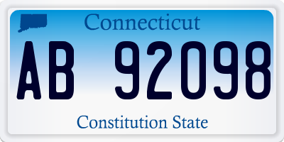 CT license plate AB92098