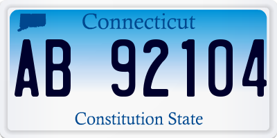 CT license plate AB92104