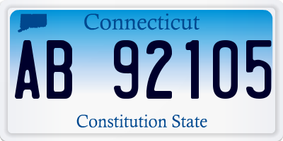 CT license plate AB92105