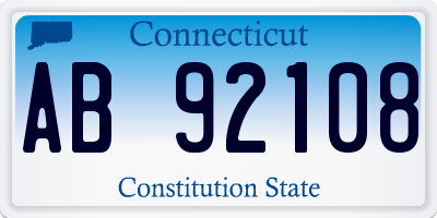 CT license plate AB92108