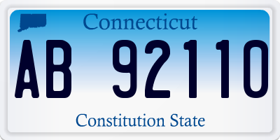 CT license plate AB92110