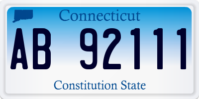 CT license plate AB92111