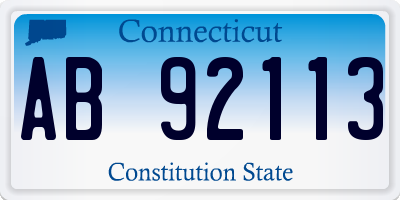 CT license plate AB92113