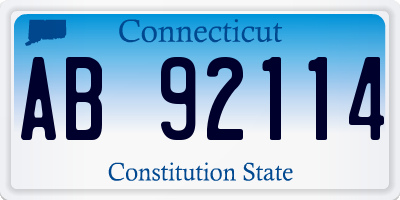 CT license plate AB92114