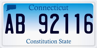 CT license plate AB92116