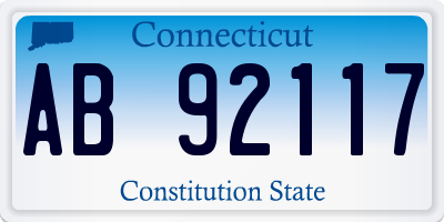 CT license plate AB92117