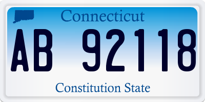 CT license plate AB92118