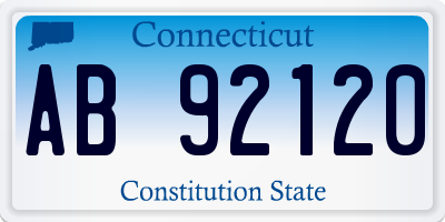 CT license plate AB92120