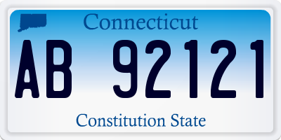 CT license plate AB92121