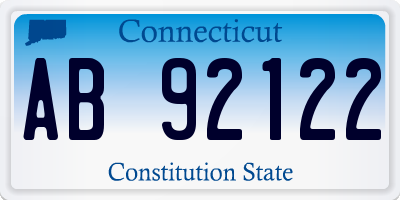 CT license plate AB92122