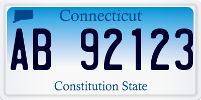 CT license plate AB92123