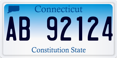 CT license plate AB92124