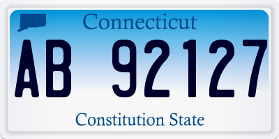 CT license plate AB92127