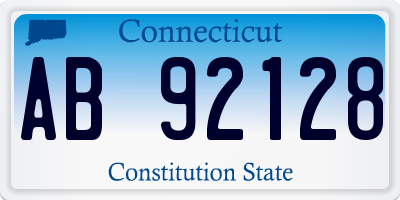 CT license plate AB92128