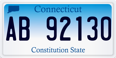 CT license plate AB92130