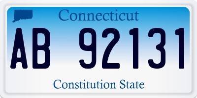 CT license plate AB92131