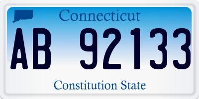 CT license plate AB92133