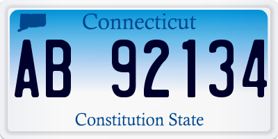 CT license plate AB92134