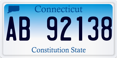 CT license plate AB92138