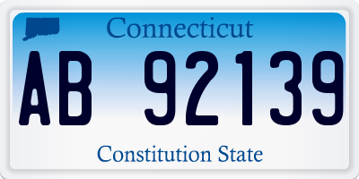 CT license plate AB92139