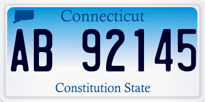 CT license plate AB92145