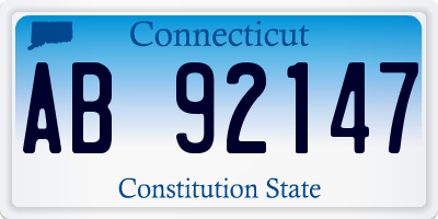 CT license plate AB92147