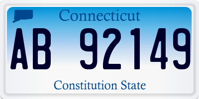 CT license plate AB92149