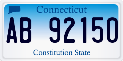 CT license plate AB92150