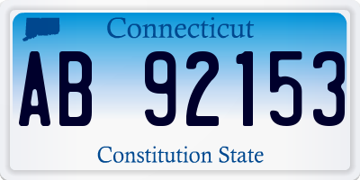 CT license plate AB92153