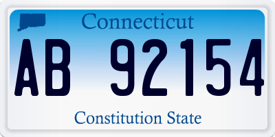 CT license plate AB92154