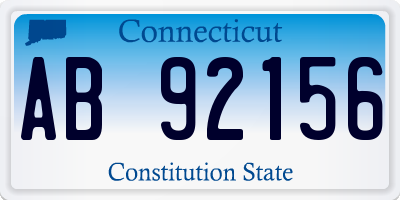 CT license plate AB92156