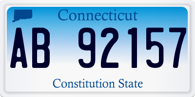 CT license plate AB92157