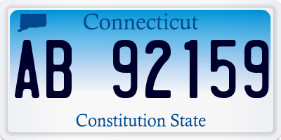 CT license plate AB92159