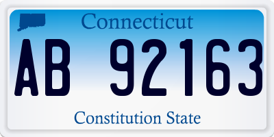 CT license plate AB92163