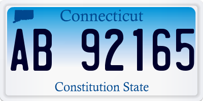 CT license plate AB92165