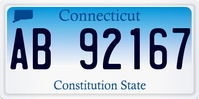 CT license plate AB92167