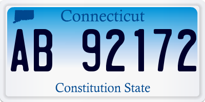 CT license plate AB92172