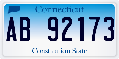 CT license plate AB92173