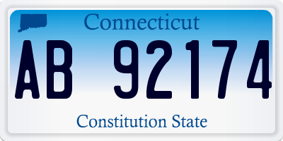 CT license plate AB92174