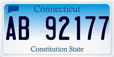 CT license plate AB92177