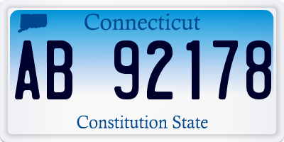 CT license plate AB92178