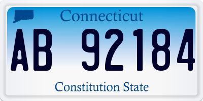 CT license plate AB92184